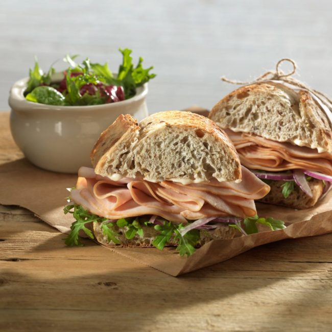 Turkey Artisanal Sandwich with salad image